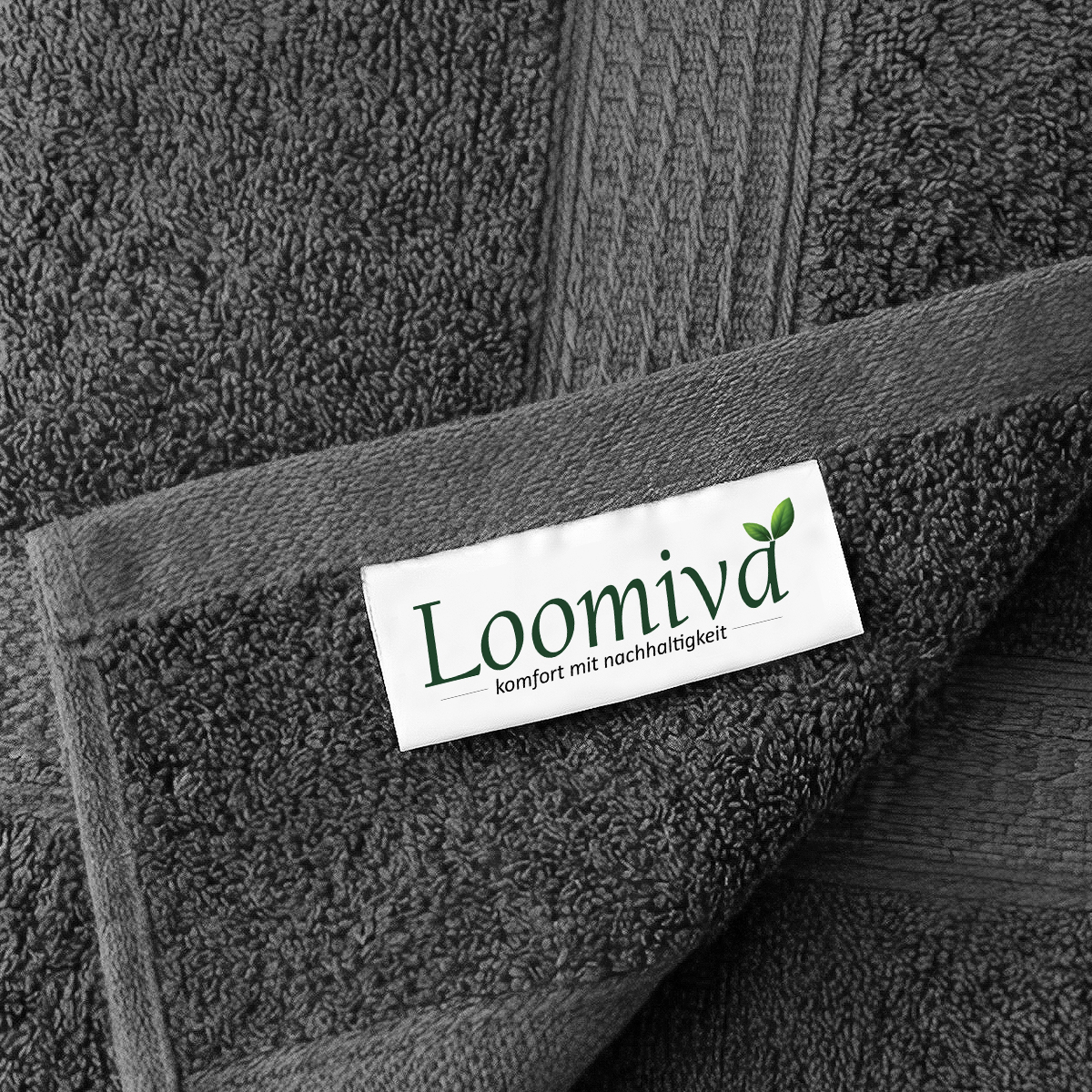 Loomiva Frottier Set 4x Handtuch + 2X Duschtuch | 500g/m² | 100% Baumwolle | Extra Weich | Öko-TEX Standard 100 | Anthrazit