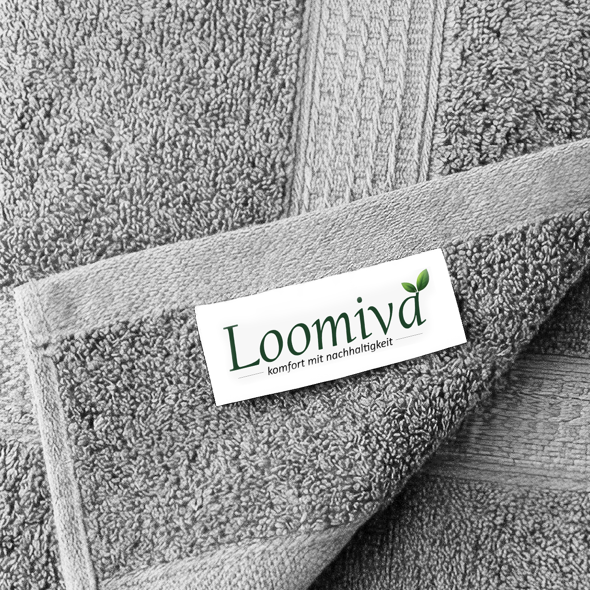 Loomiva Frottier Set 4x Handtuch + 2X Duschtuch | 500g/m² | 100% Baumwolle | Extra Weich | Öko-TEX Standard 100 | Silber
