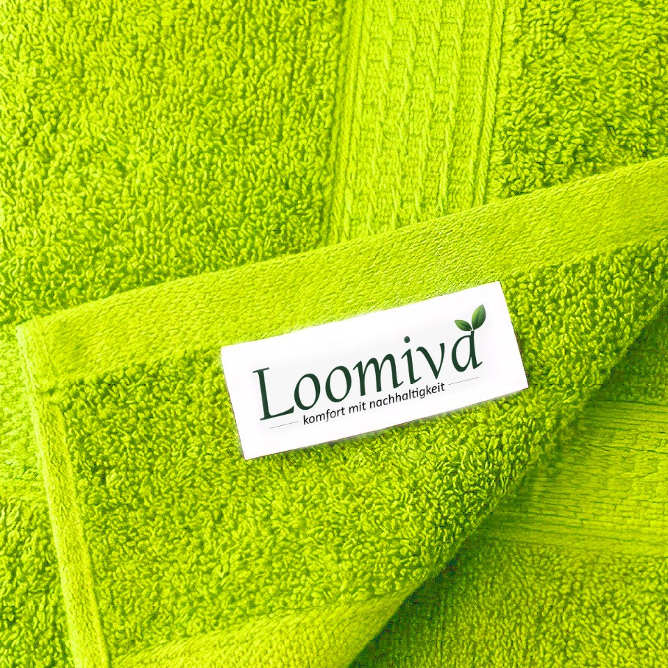 Loomiva Frottier Set 4x Handtuch + 2X Duschtuch | 500g/m² | 100% Baumwolle | Extra Weich | Öko-TEX Standard 100 | Apfelgruen