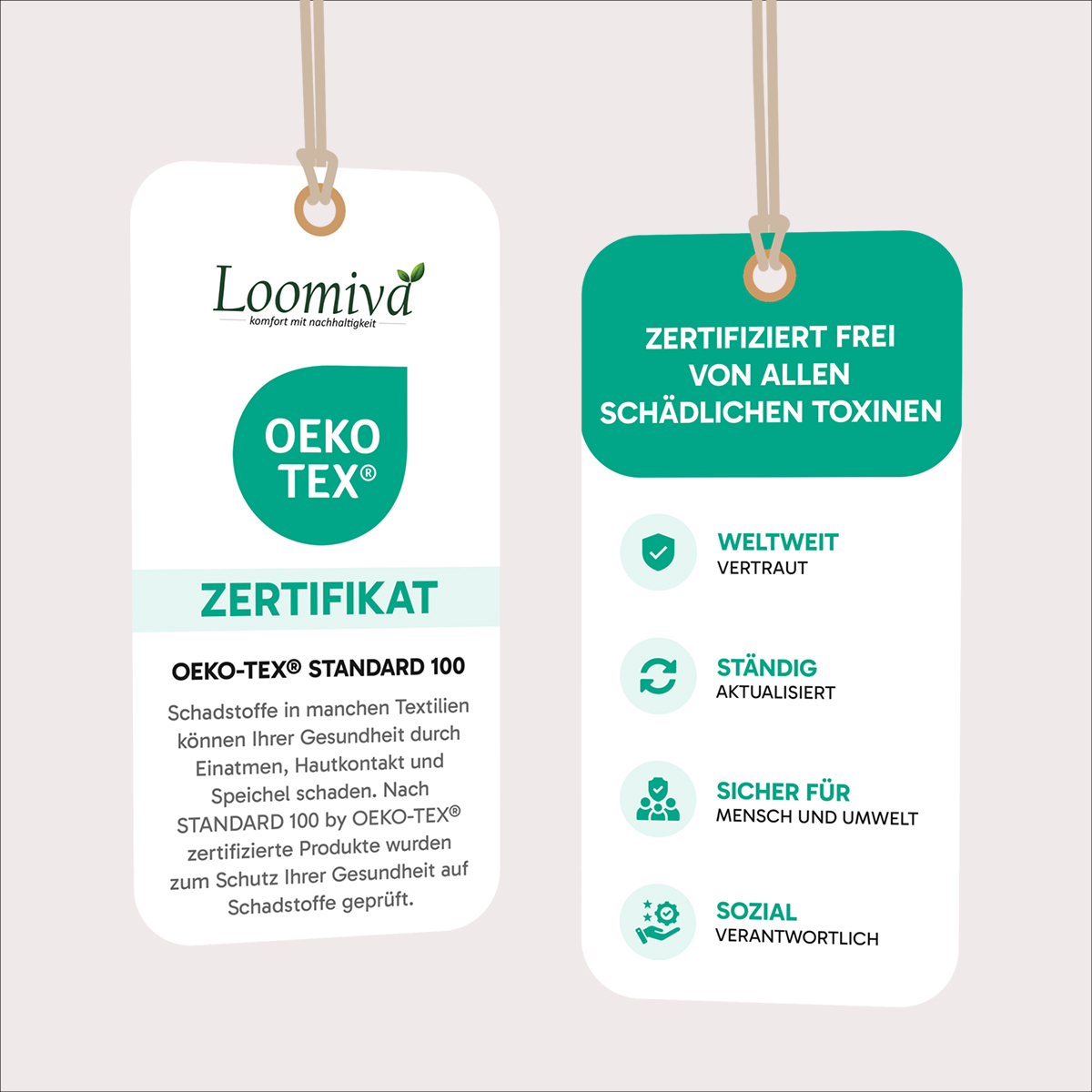 Loomiva Frottier Set 4x Handtuch + 2X Duschtuch | 500g/m² | 100% Baumwolle | Extra Weich | Öko-TEX Standard 100 | Terra