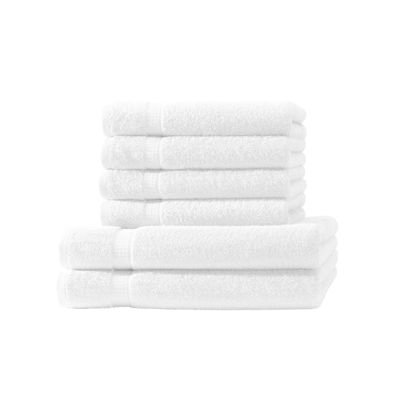 Loomiva Frottier Set 4x Handtuch + 2X Duschtuch | 500g/m² | 100% Baumwolle | Extra Weich | Öko-TEX Standard 100 | Weiss