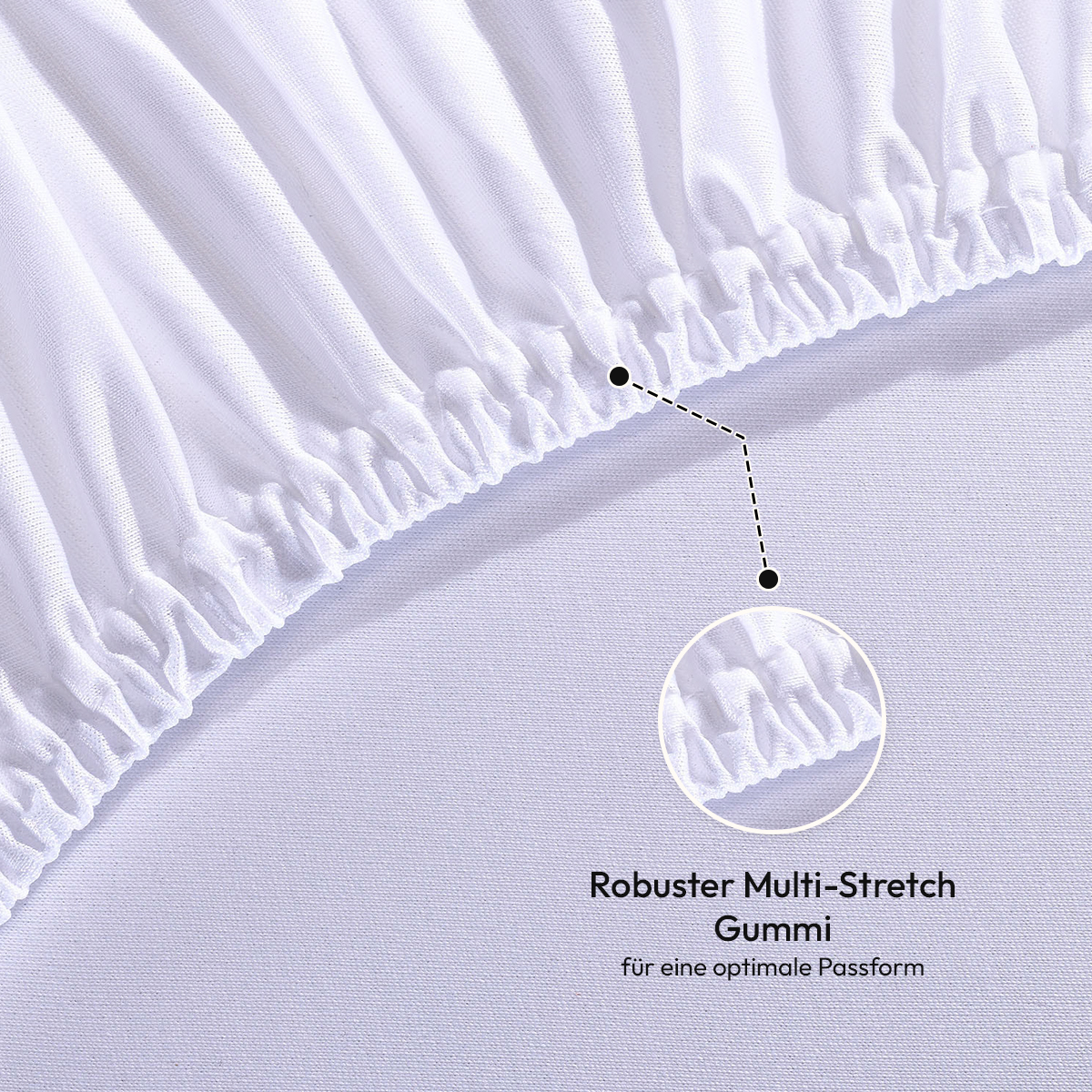 Jersey Spannbettlaken 140gsm in grosse 90-100x200+30 cm | Weiss Farbe