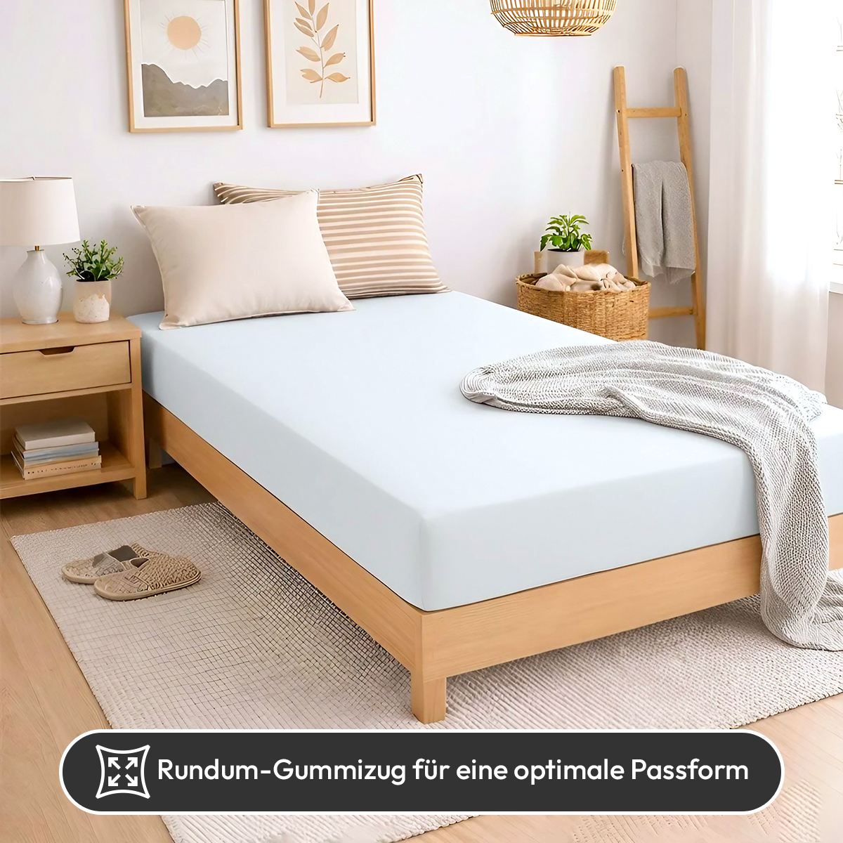 Jersey Spannbettlaken 140gsm in grosse 90-100x200+30 cm | Weiss Farbe