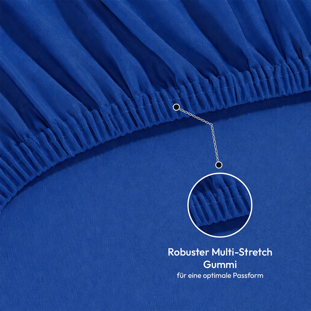 Jersey Spannbettlaken 140gsm in große 90-100x200+30 cm | Royal / Kobalt Farbe