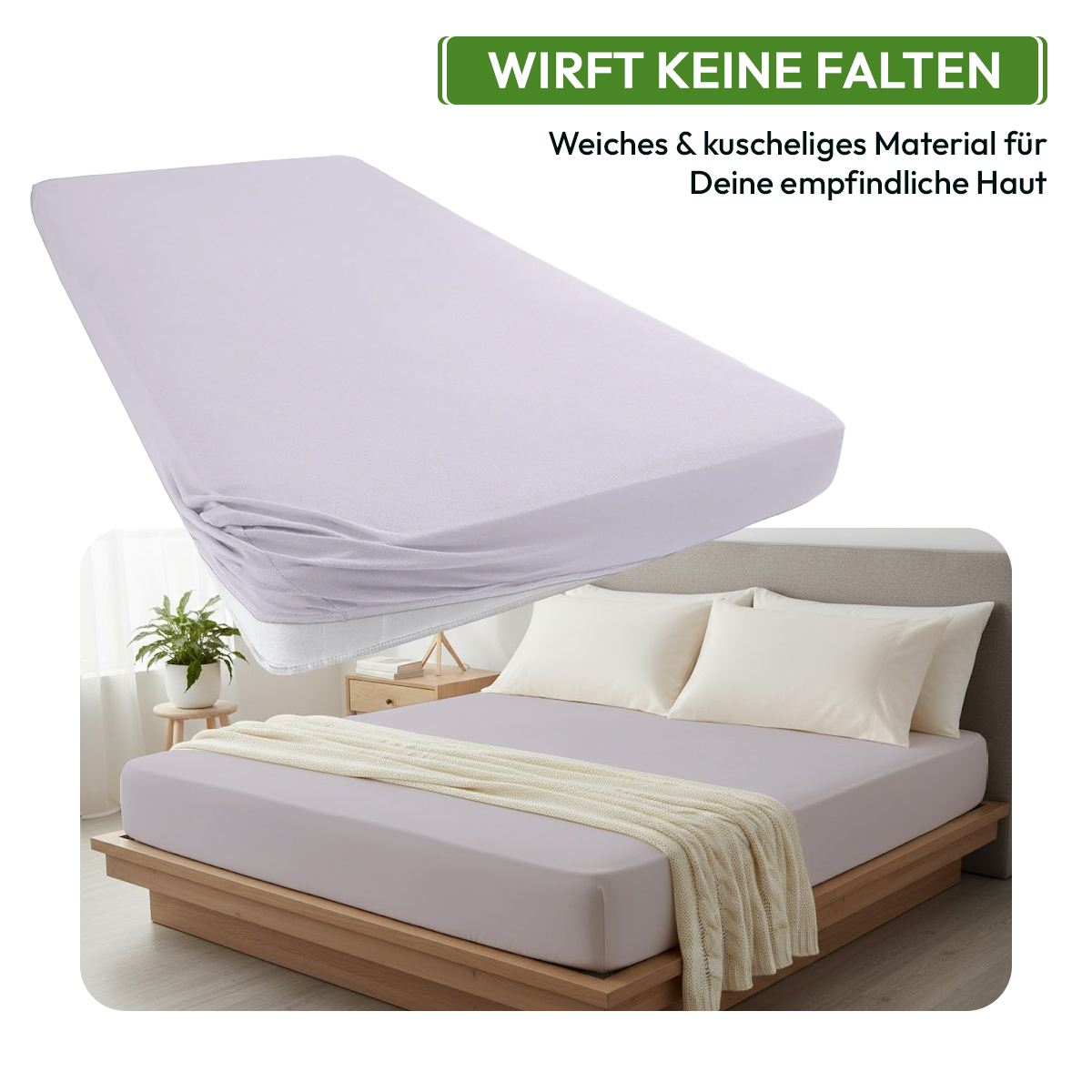 Jersey Spannbettlaken 140gsm in große 90-100x200+30 cm | Silber / Hellgrau Farbe