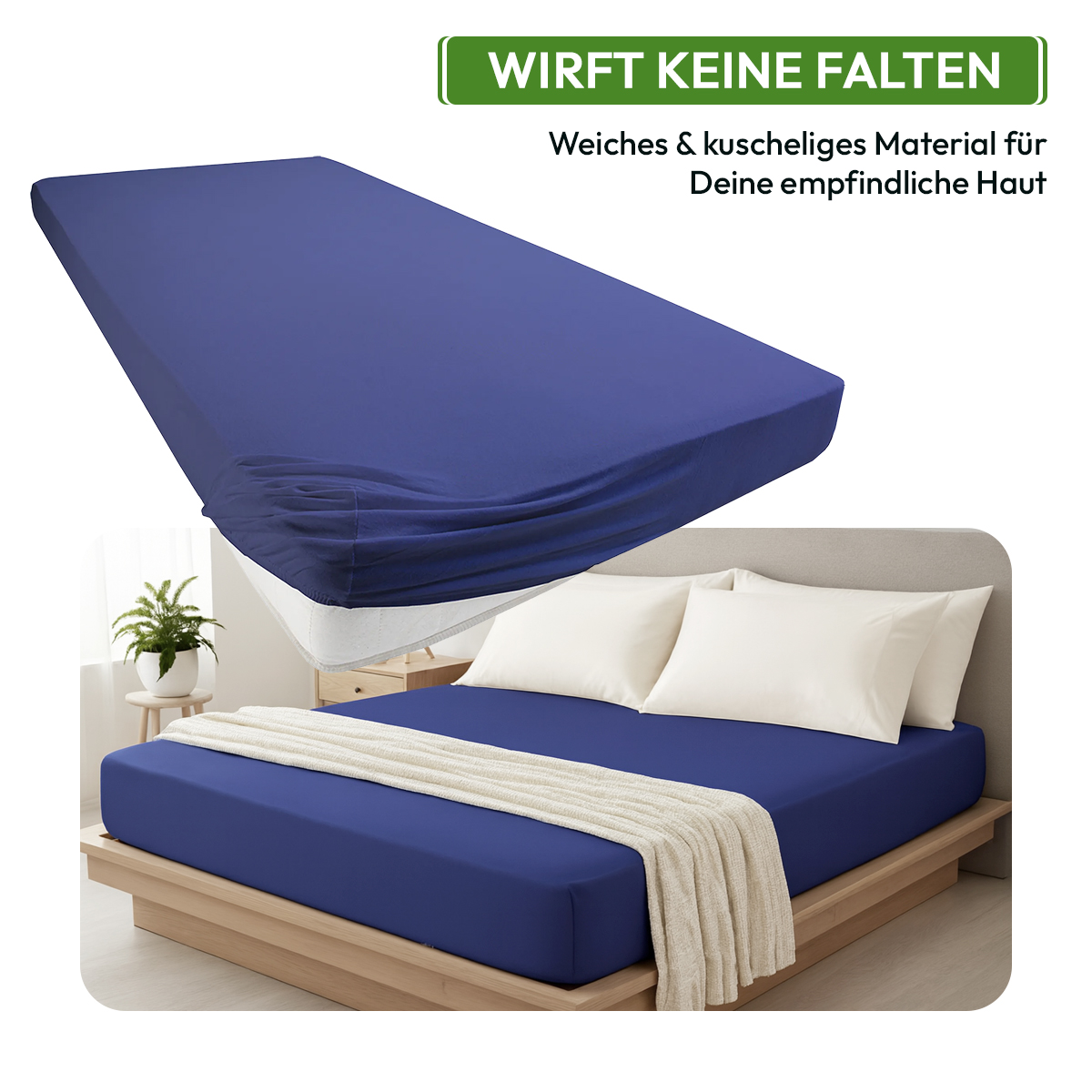 Jersey Spannbettlaken 140gsm in große 140-160x200+30 cm | Marine / Navy Farbe