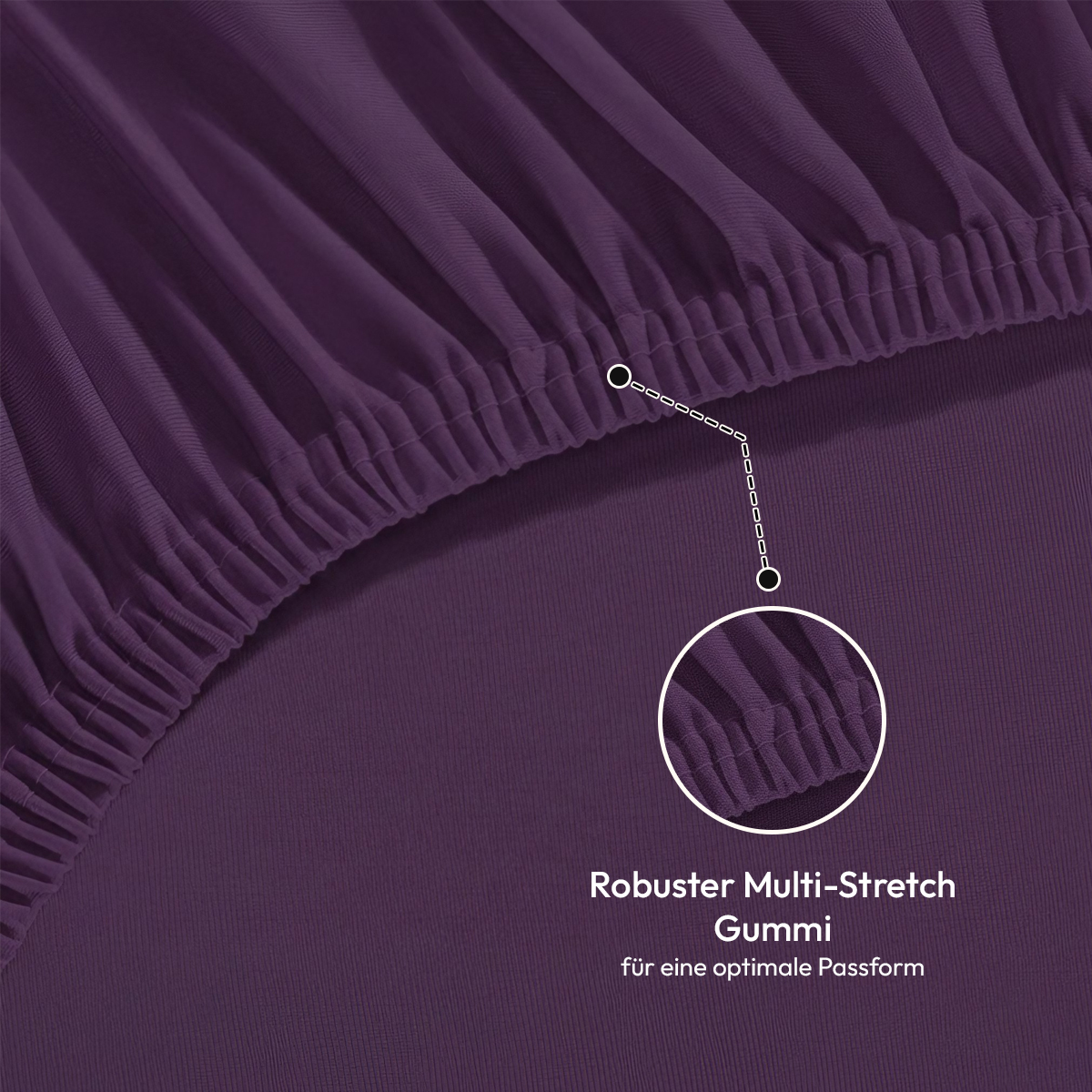 Jersey Spannbettlaken 140gsm in große 140-160x200+30 cm | Aubergine / Pflaume Farbe