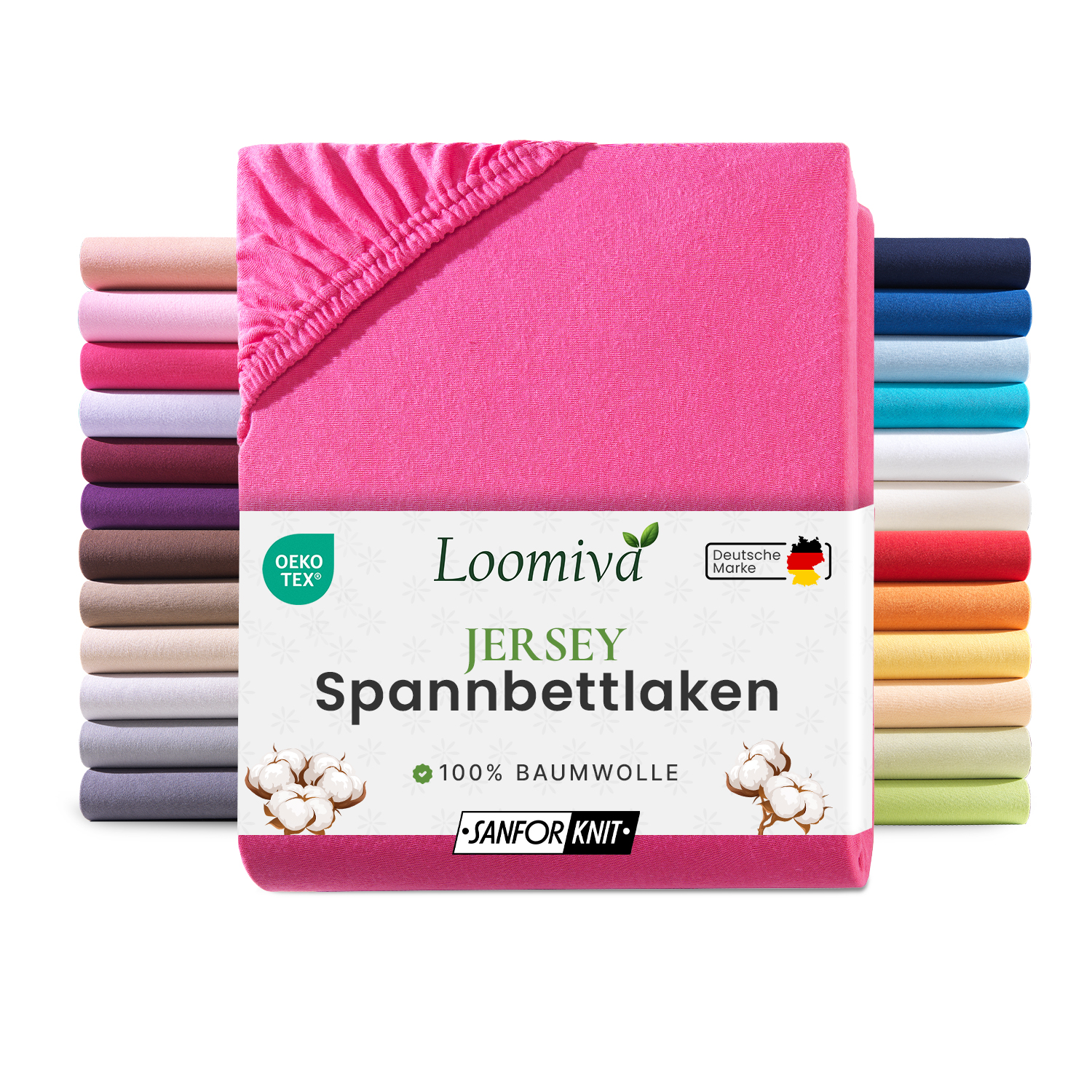 Jersey Spannbettlaken 140gsm in große 140-160x200+30 cm | Magenta / Pink Farbe