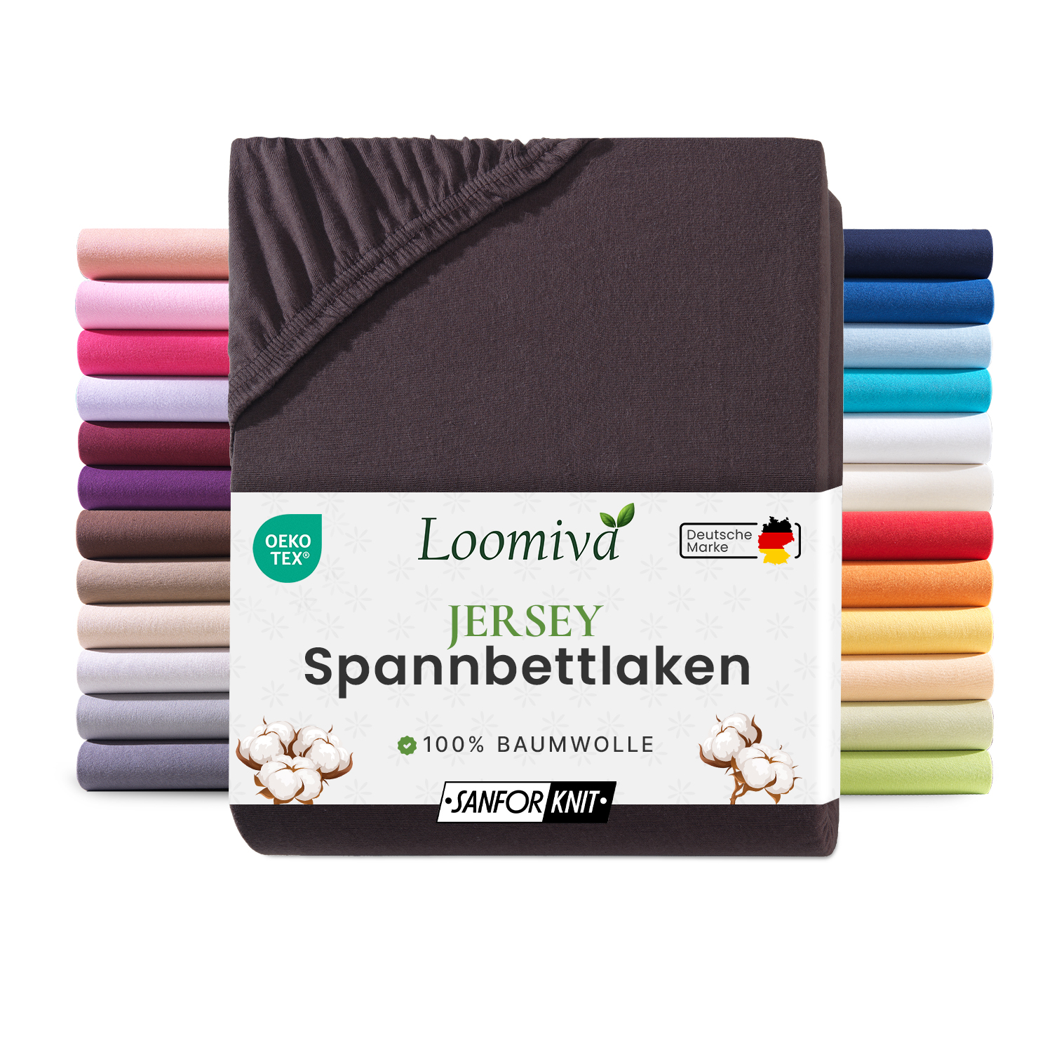 Jersey Spannbettlaken 140gsm in große 140-160x200+30 cm | Schokobraun Farbe