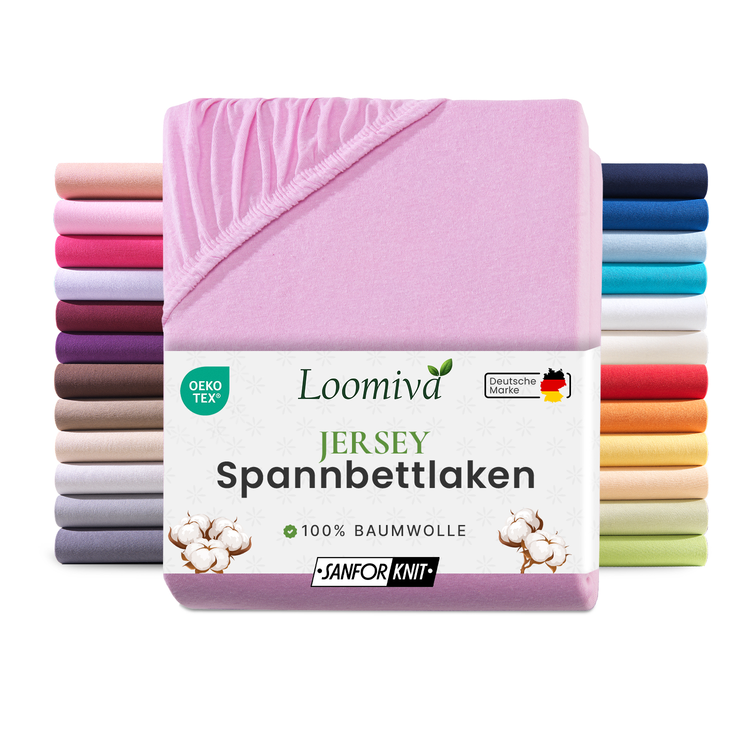 Jersey Spannbettlaken 140gsm in große 180-200x200+30 cm | Rosa  Farbe