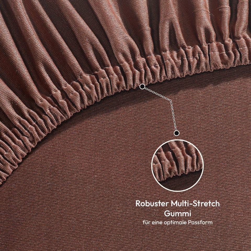 Jersey Spannbettlaken 140gsm in große 180-200x200+30 cm | Schokobraun Farbe
