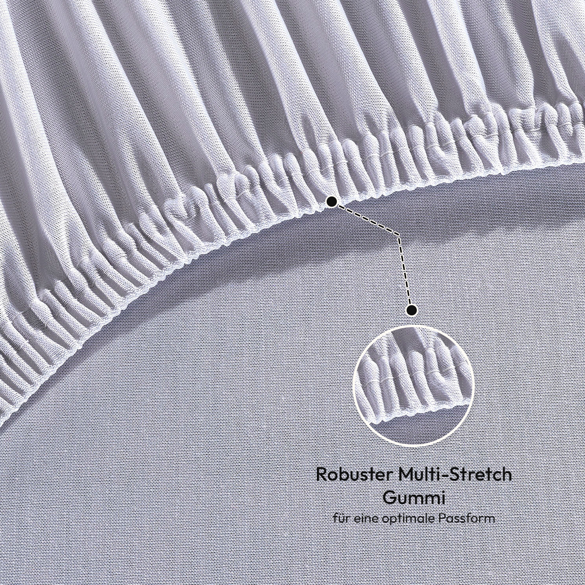 Jersey Spannbettlaken 140gsm in große 180-200x200+30 cm | Silber / Hellgrau Farbe