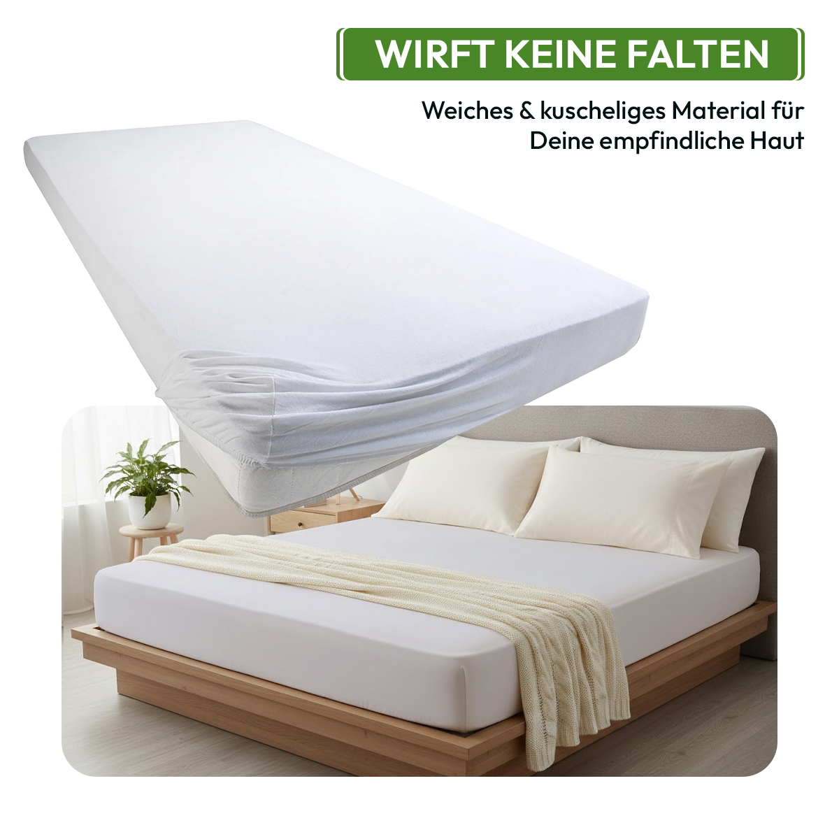 WB/Boxspringbett Spannbettlaken 190gsm in große 180-200x220+40 cm | Weiss Farbe