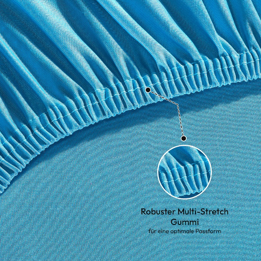WB/Boxspringbett Spannbettlaken 190gsm in große 180-200x220+40 cm | Tuerkis Farbe