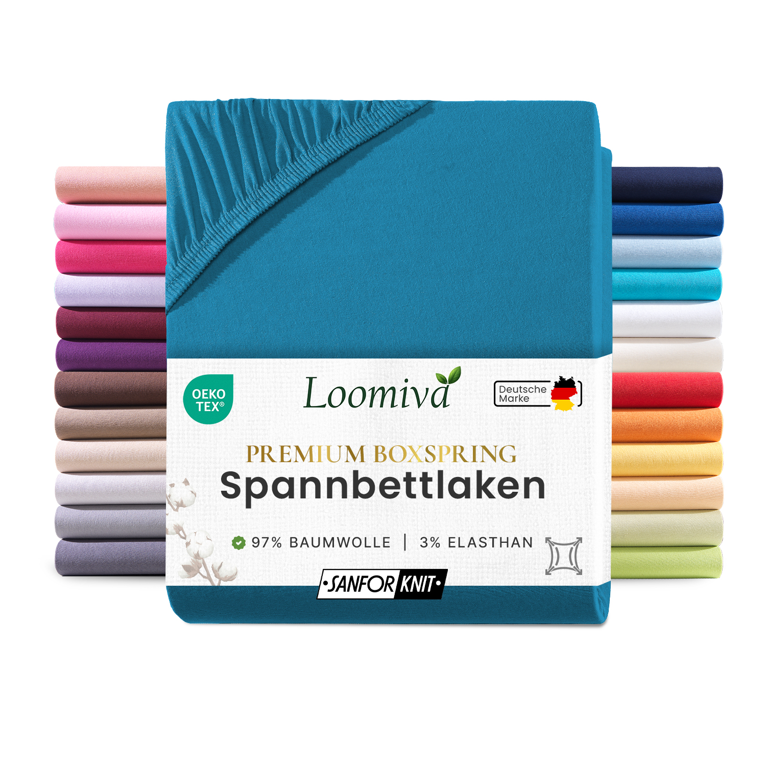 WB/Boxspringbett Spannbettlaken 190gsm in große 180-200x220+40 cm | Petrol Farbe